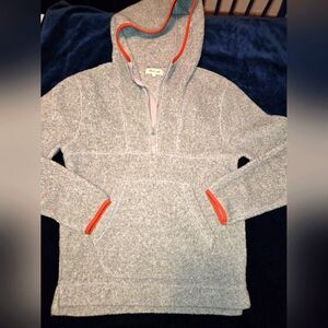 Madewell Fleece Sweater Unisex Gray With Hood.  Size Small